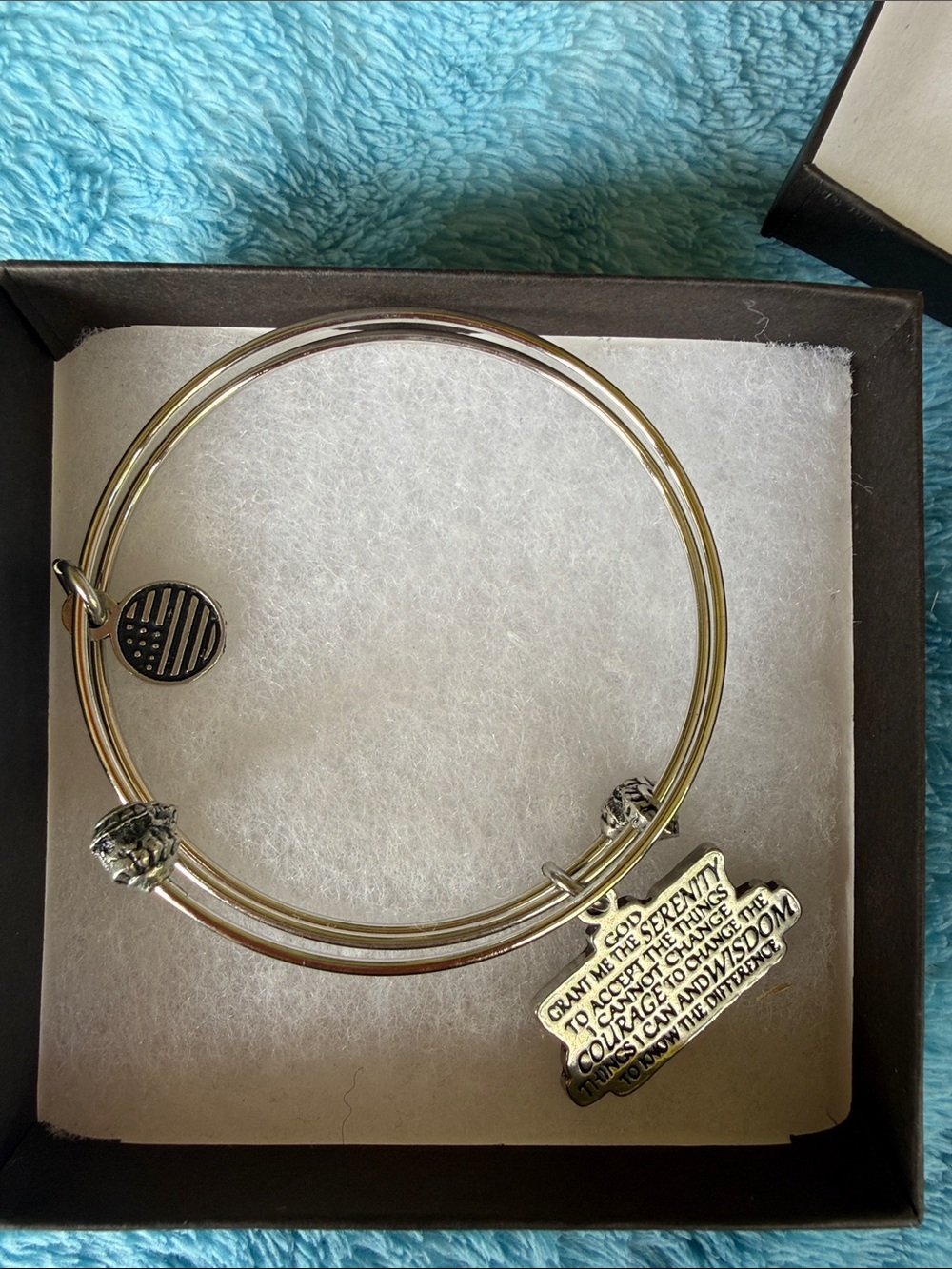 Silver Serenity Prayer Expandable Charm Bracelet